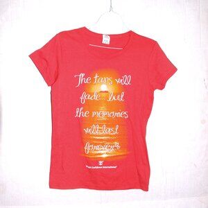 GILDAN Pink Heavy Cotton Women T-Shirt  Size Small